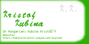 kristof kubina business card